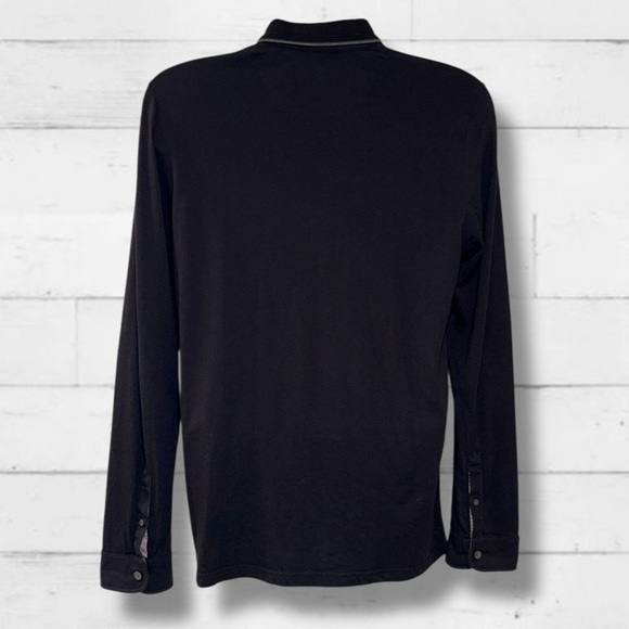Ted Baker London Men’s Long Sleeve Polo Black Size 4 US Large Modal Cotton - Picture 7 of 10